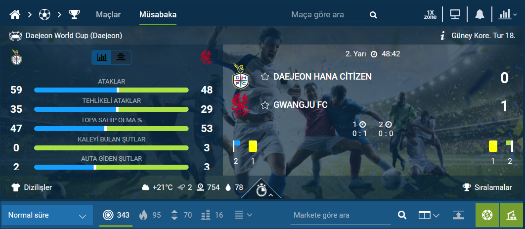 1xbet maç izle